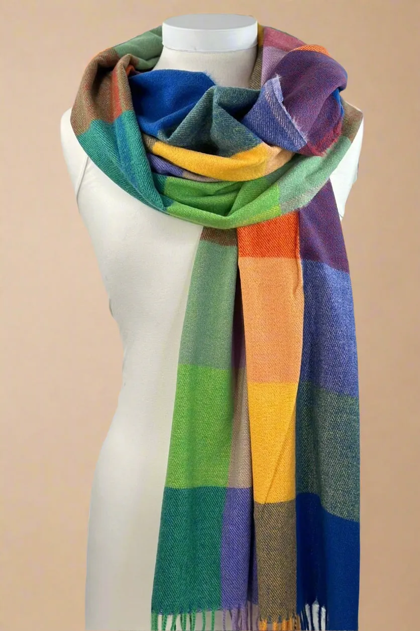 Color Block Large Shawl Scarf