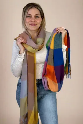 Color Block Large Shawl Scarf