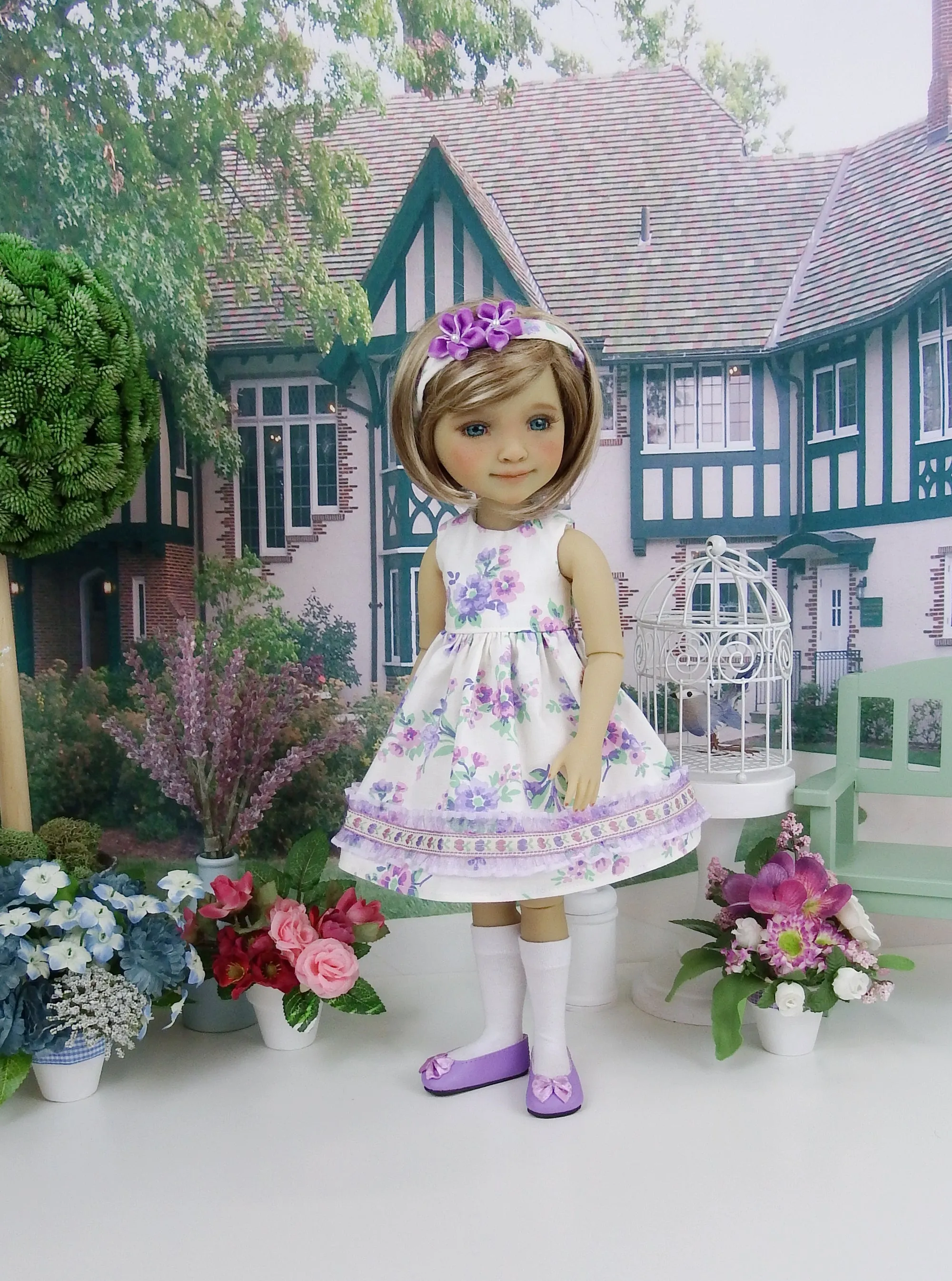 Countryside in Spring - dress and sweater with shoes for Ruby Red Fashion Friends doll