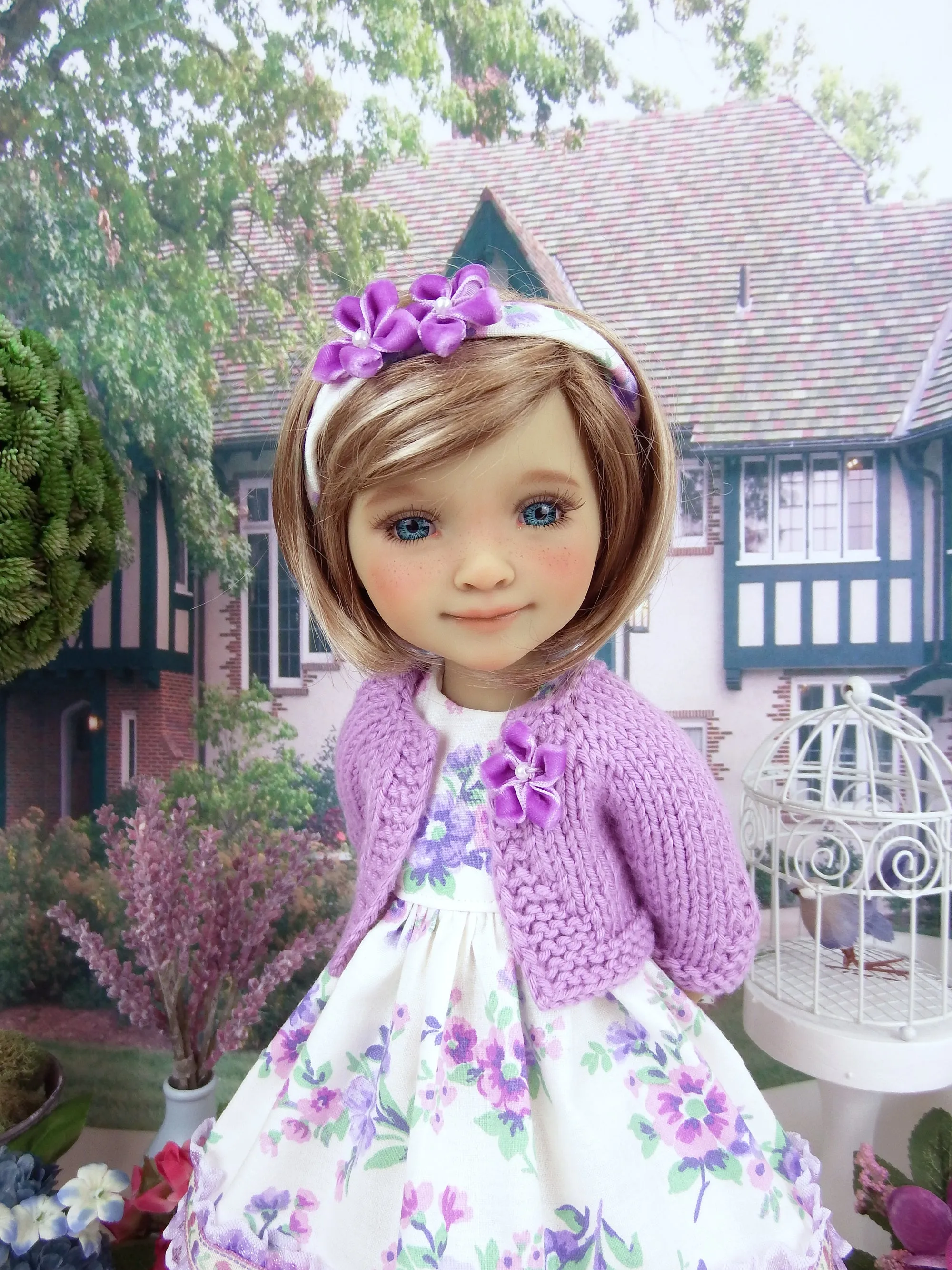 Countryside in Spring - dress and sweater with shoes for Ruby Red Fashion Friends doll