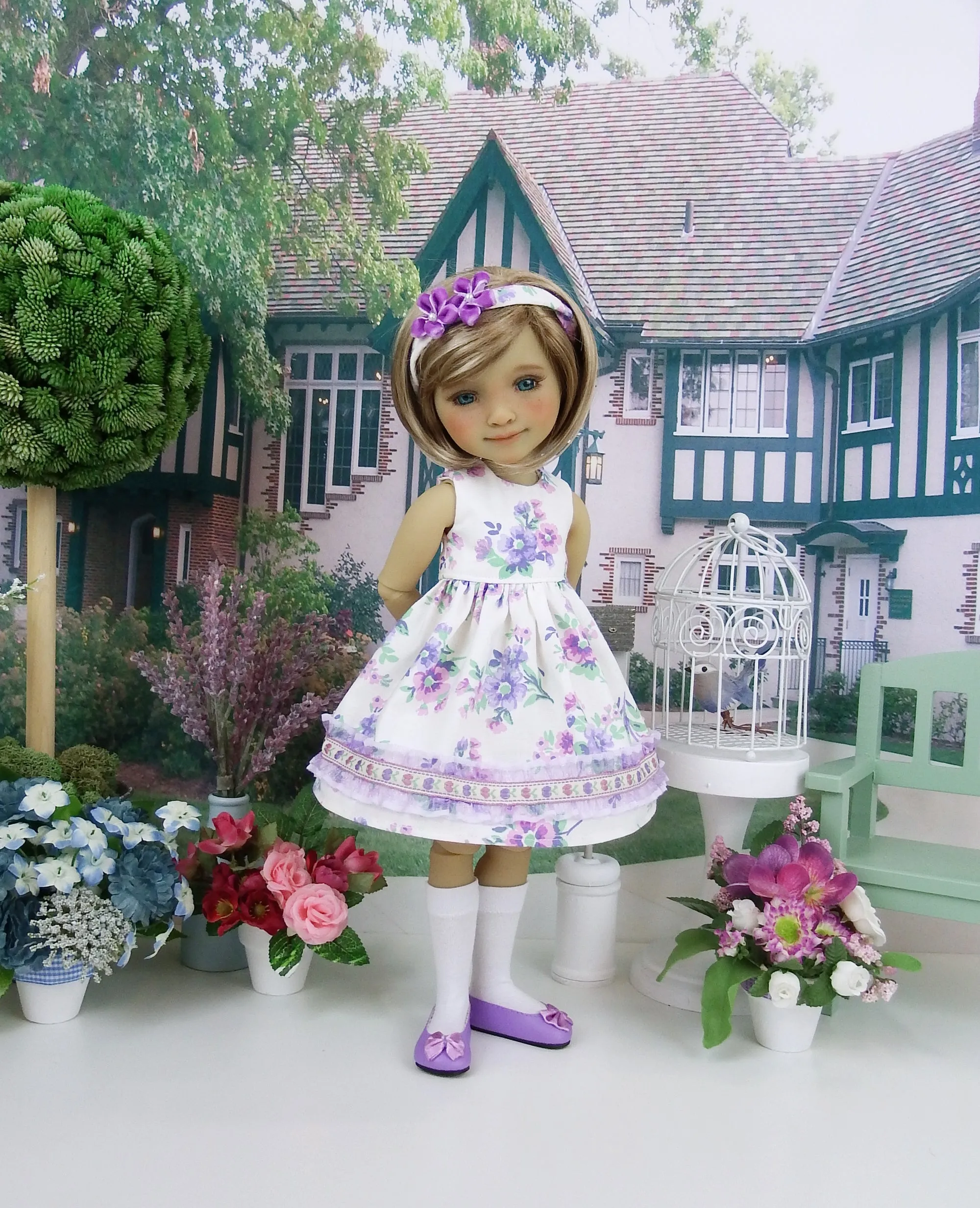 Countryside in Spring - dress and sweater with shoes for Ruby Red Fashion Friends doll