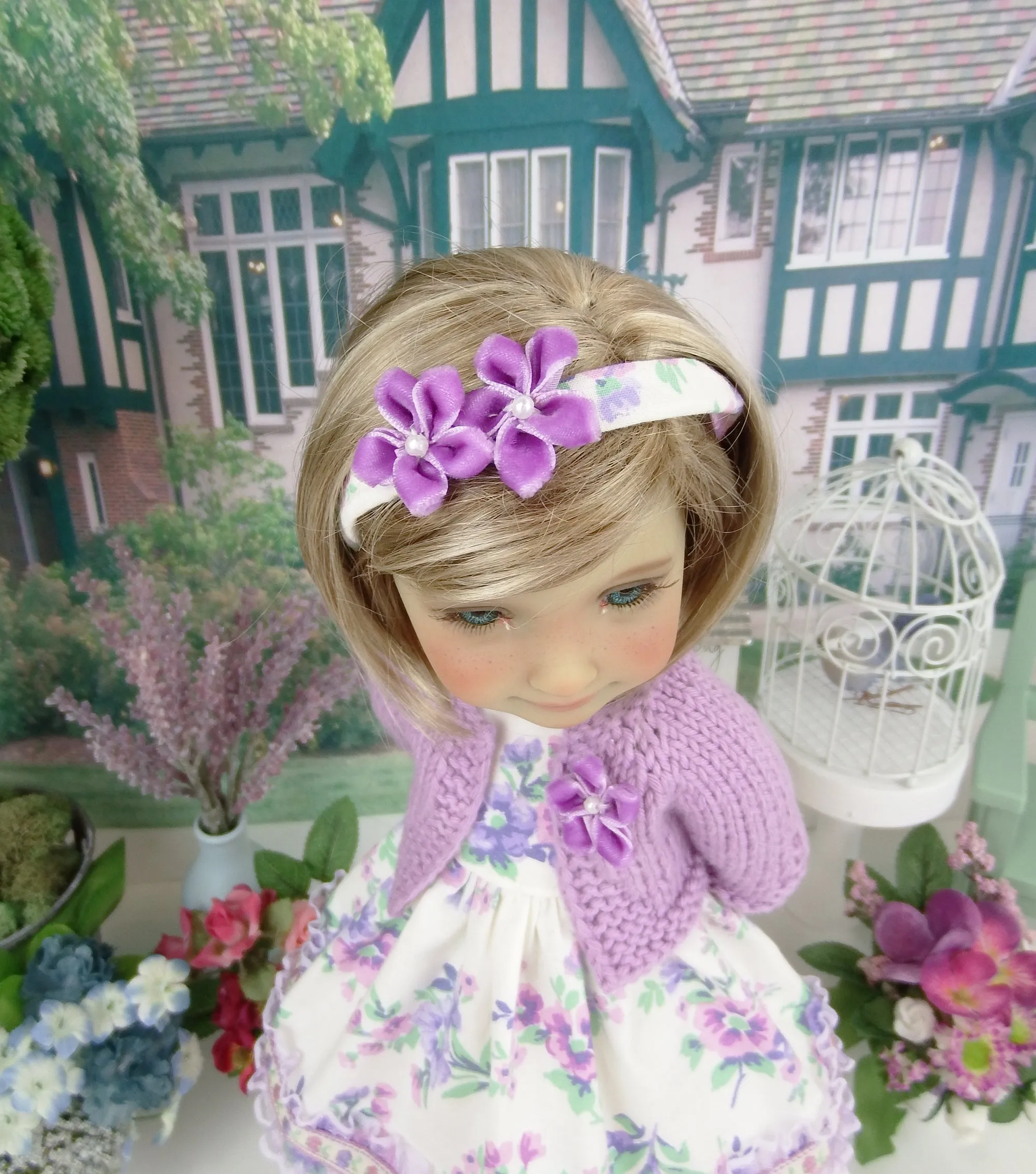 Countryside in Spring - dress and sweater with shoes for Ruby Red Fashion Friends doll