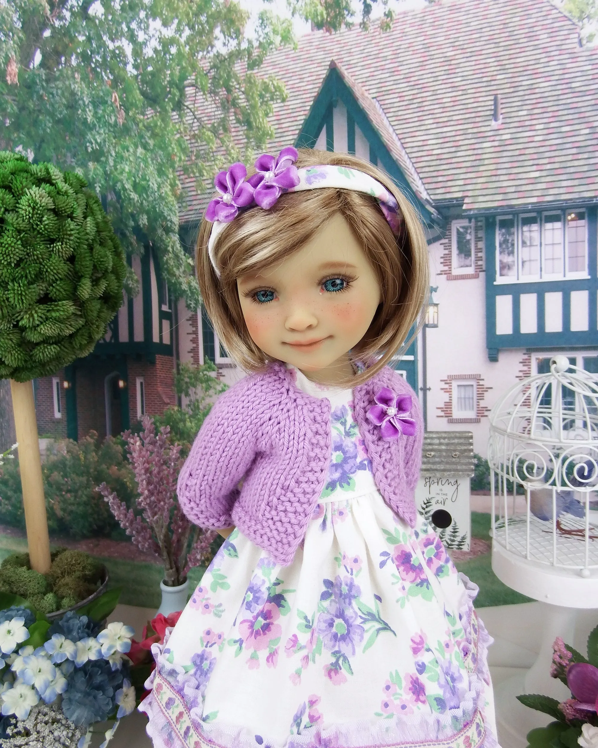 Countryside in Spring - dress and sweater with shoes for Ruby Red Fashion Friends doll