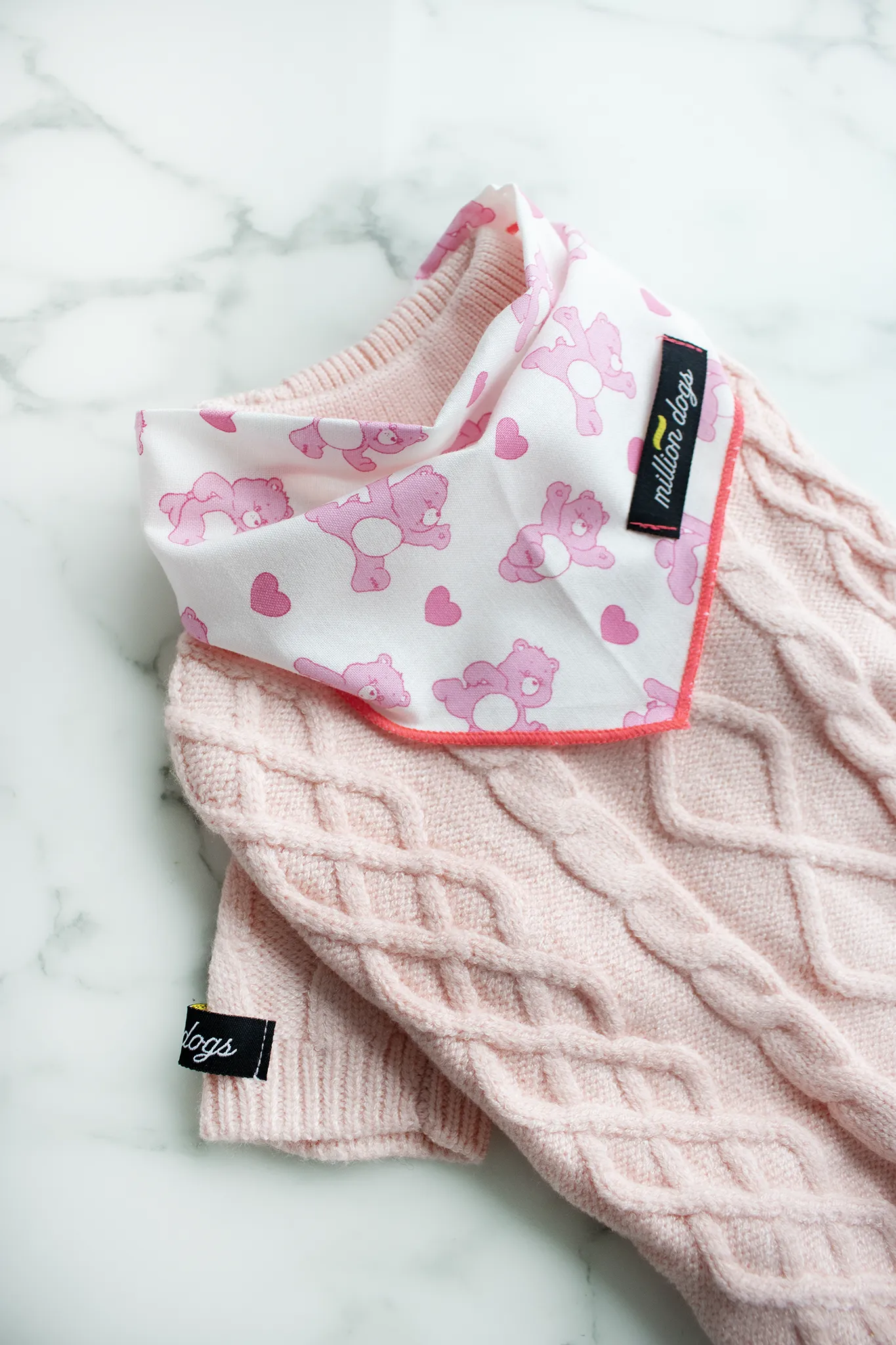 Cozy Baby Pink Cable Knit Dog Sweater
