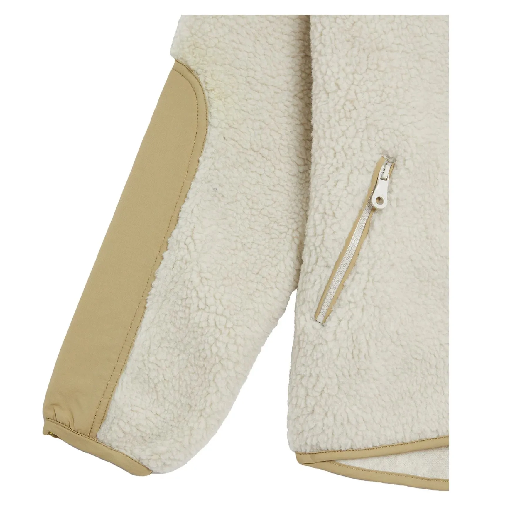 Cream Woven Trim Sherpa Fleece