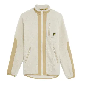 Cream Woven Trim Sherpa Fleece