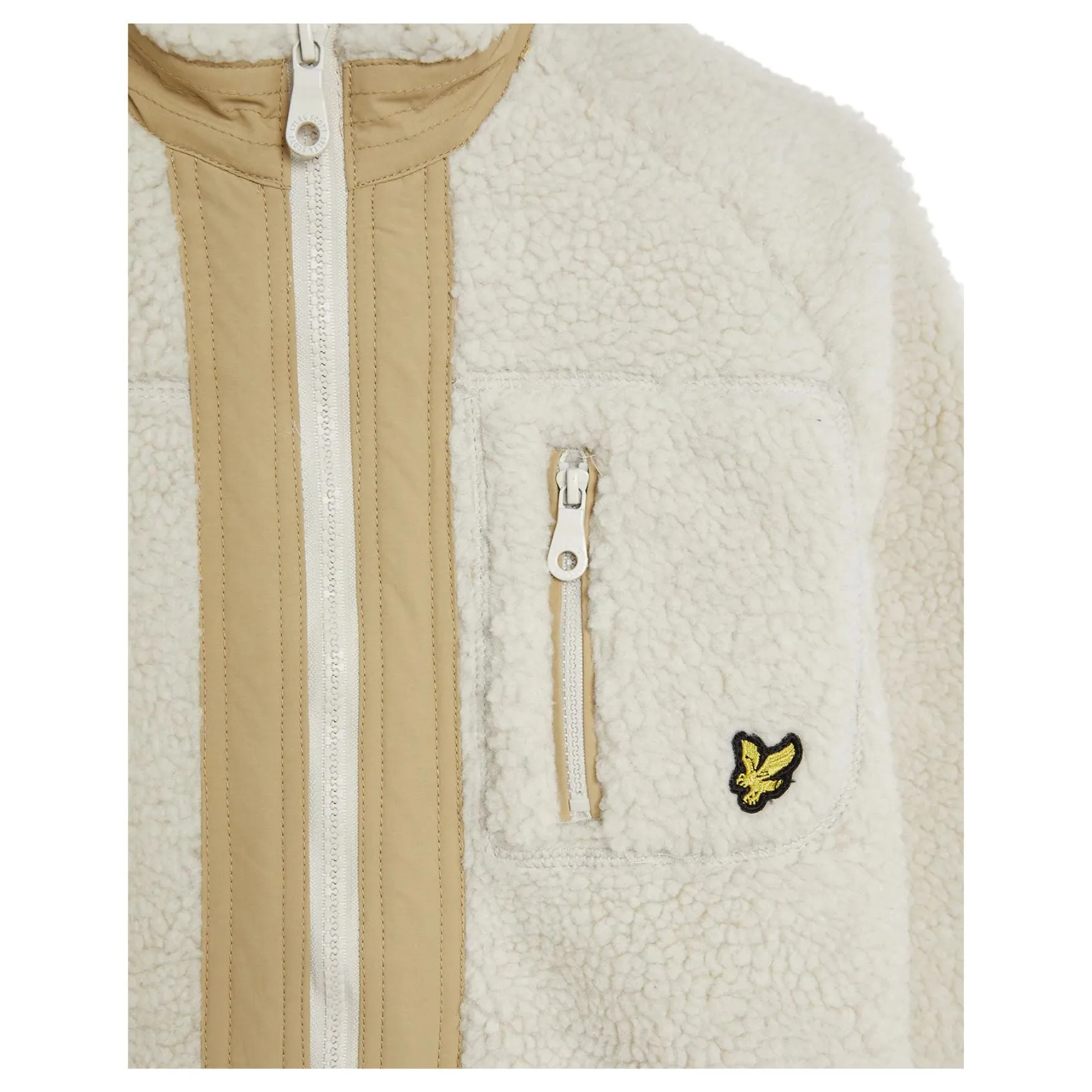 Cream Woven Trim Sherpa Fleece