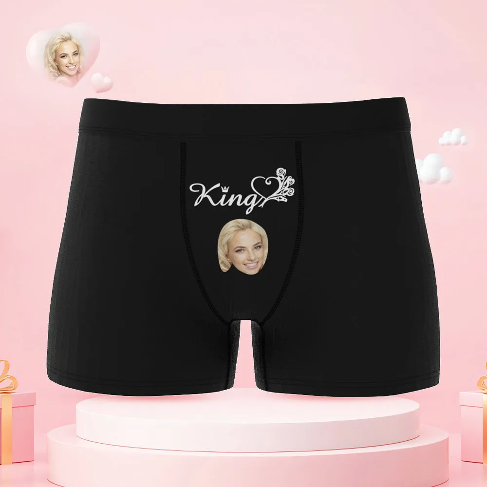 Custom Face King and Queen Couple Underwear Personalized Underwear Valentine's Day Gift