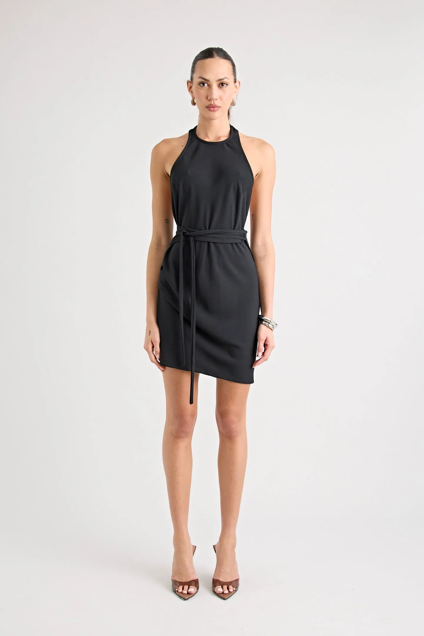 CYRIL WRAP DRESS | BLACK