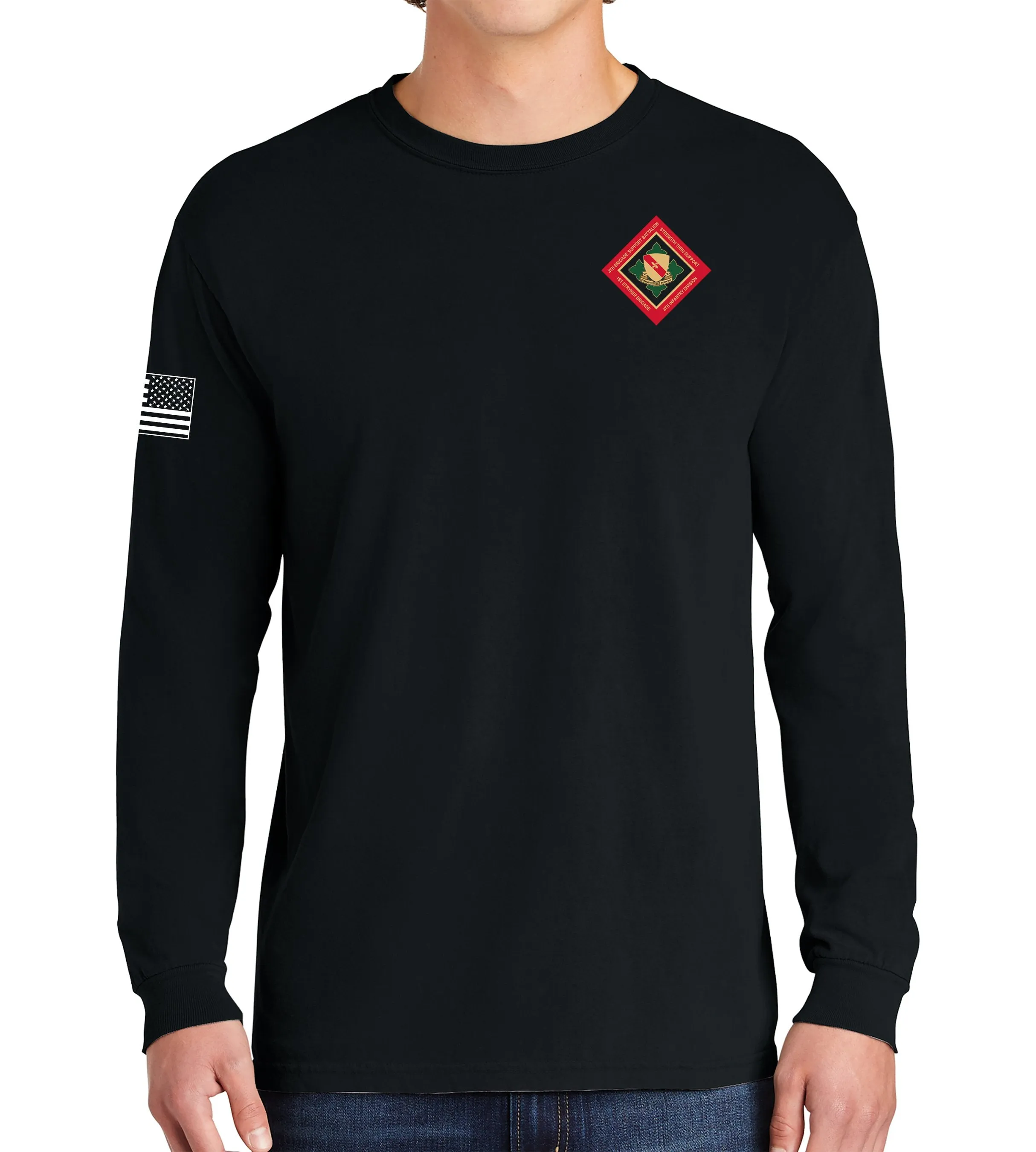 Deployed Long Sleeve 50-50 Blend Unisex Shirt. This shirt IS approved for PT