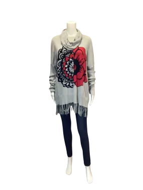 Desigual Women's Sweater Grey Tunic Pullover MaryLeBone W/Tags Size: XL
