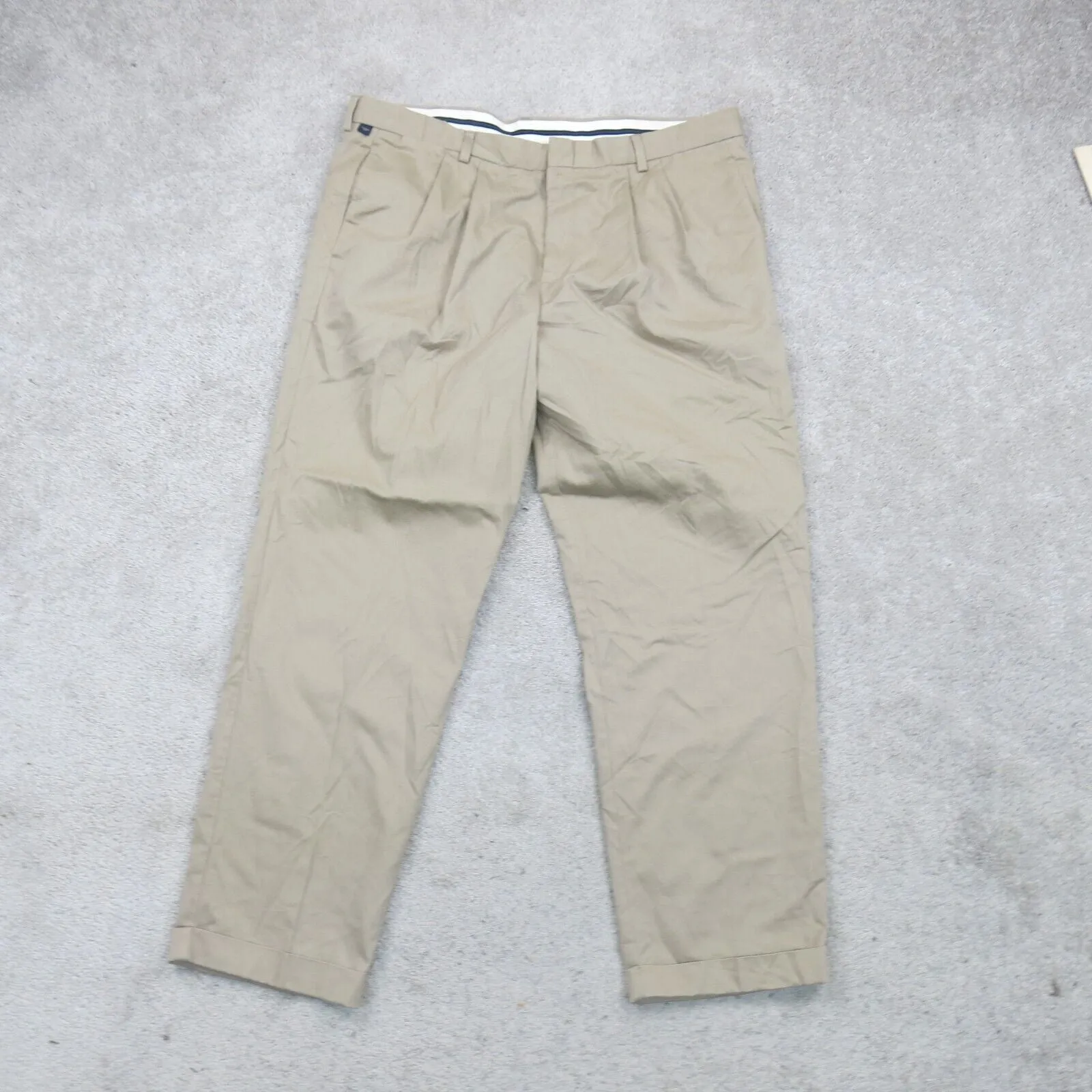 Dockers Mens Dress Pant Straight Leg Slash Pockets Cotton Beige Size W40XL32
