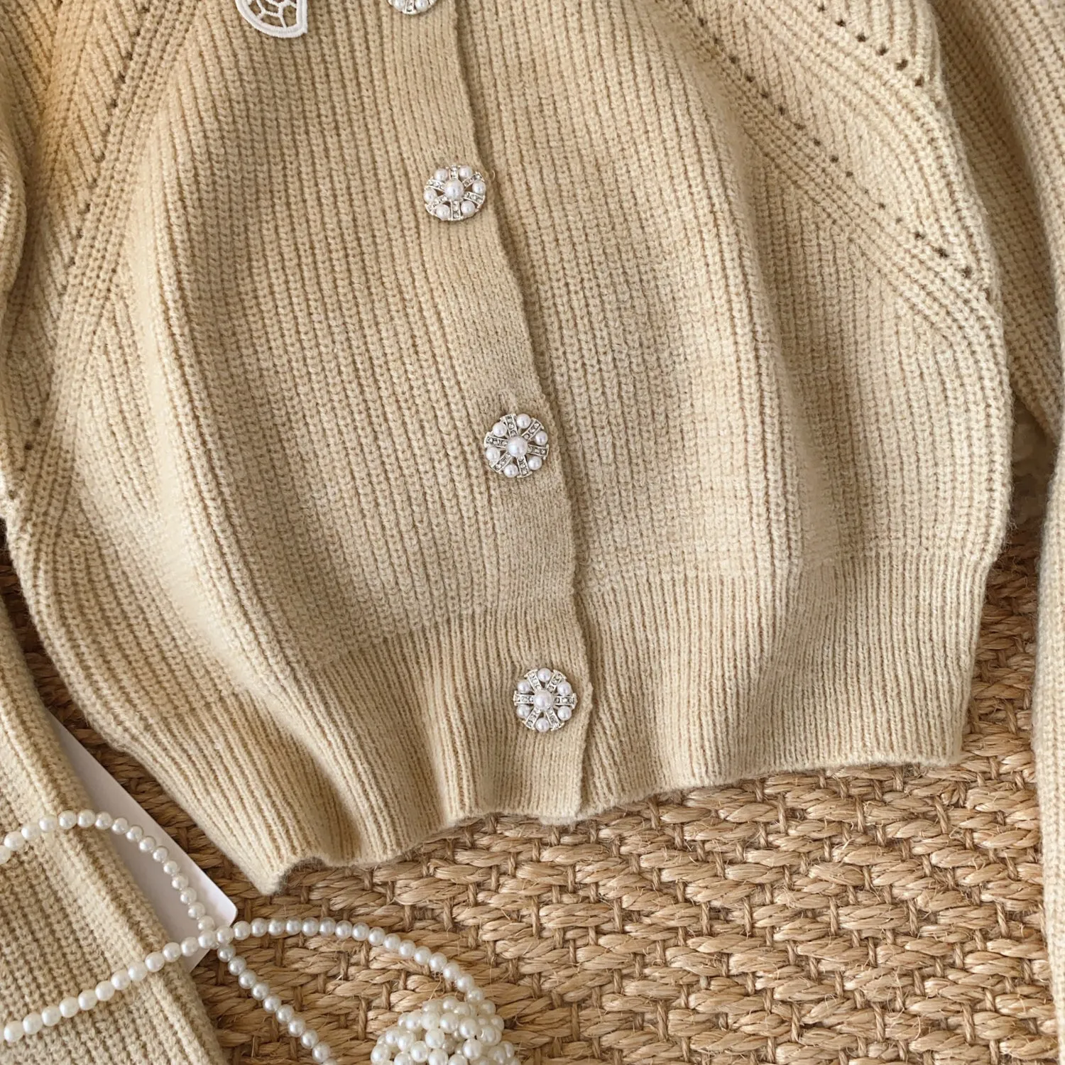 Doll Lace Collar Single-breasted Cardigan