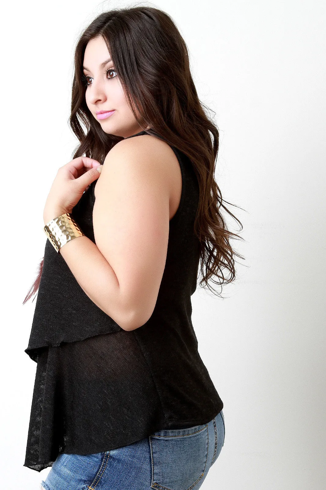 Double Layer Knit Tank Top