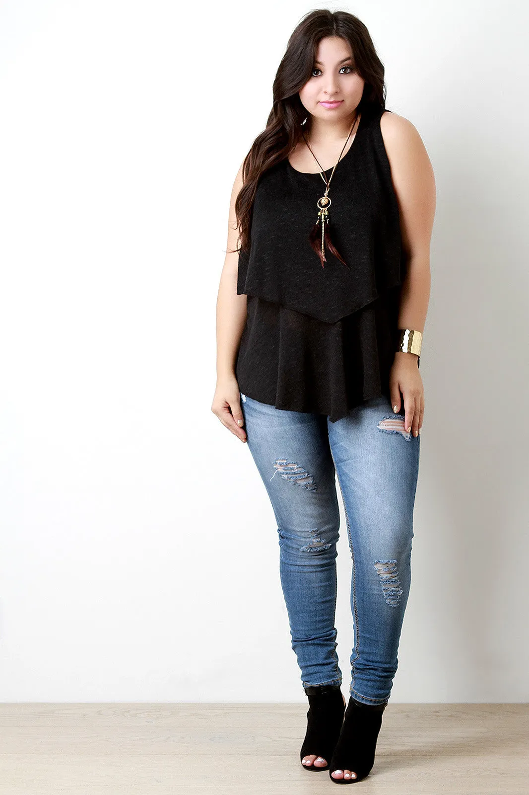 Double Layer Knit Tank Top
