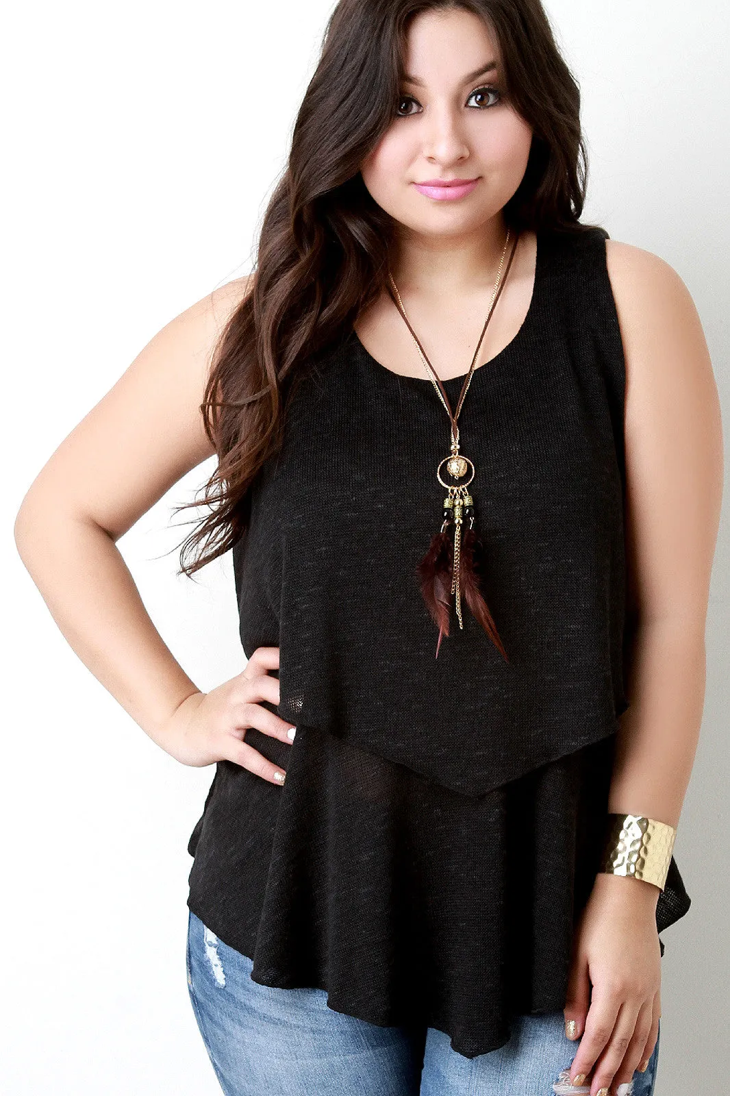 Double Layer Knit Tank Top