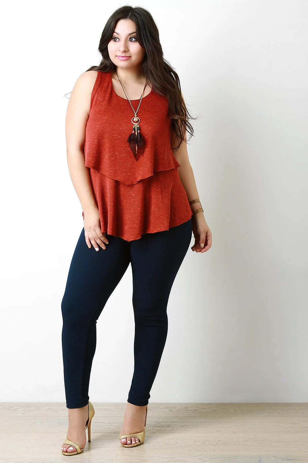 Double Layer Knit Tank Top