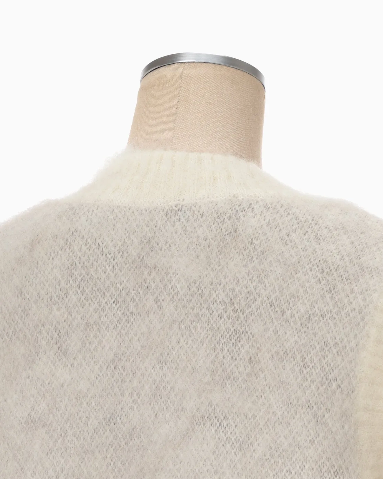 Drip Glaze Pattern Mohair Knitted Vest - brown