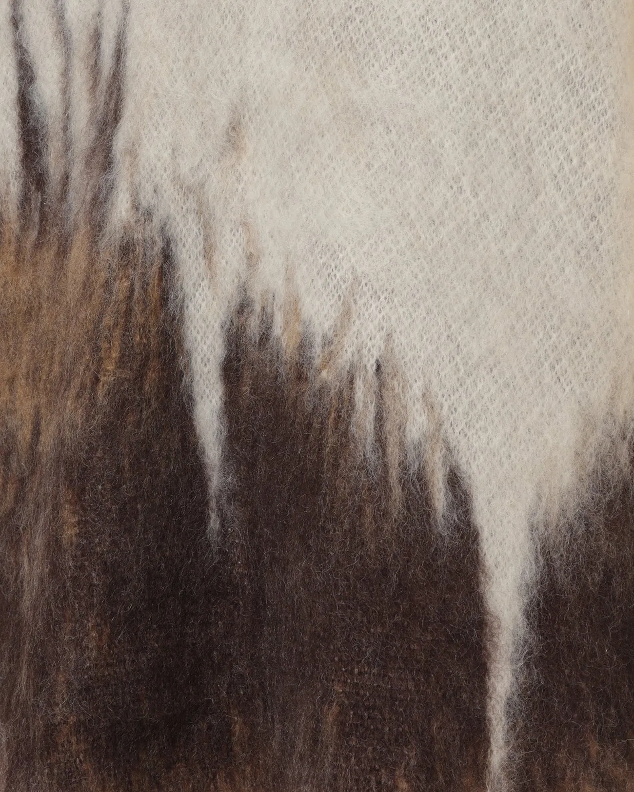 Drip Glaze Pattern Mohair Knitted Vest - brown