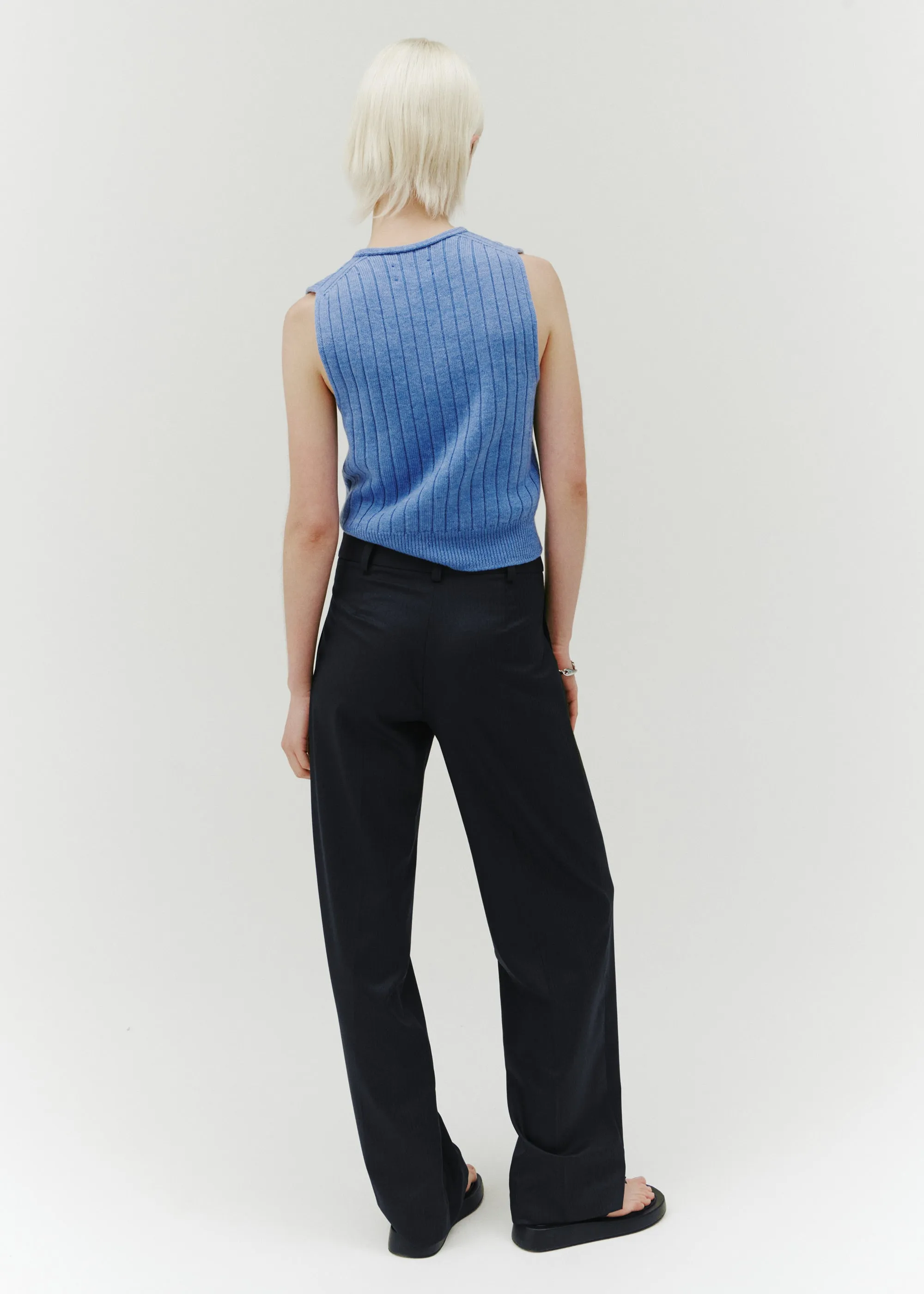 Echo Knitted Vest ~ Pure Blue