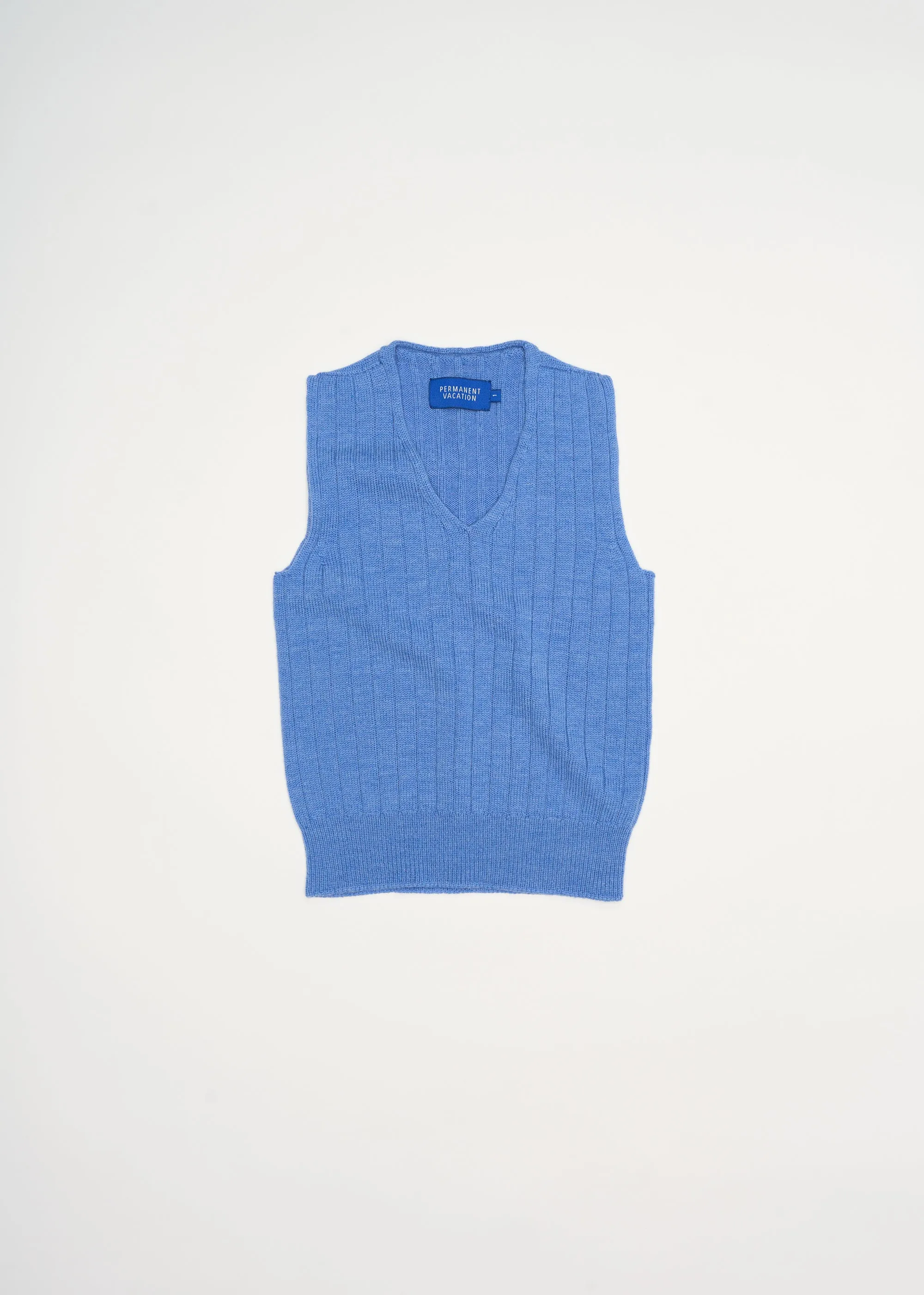 Echo Knitted Vest ~ Pure Blue