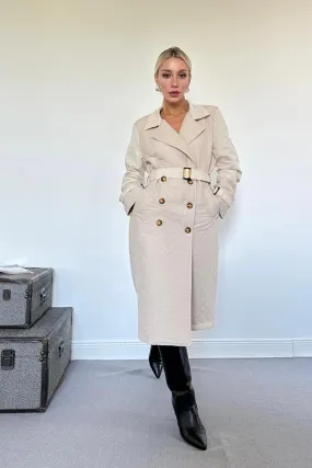 ELS Quilted Trench Coat - Beige - Bolzano