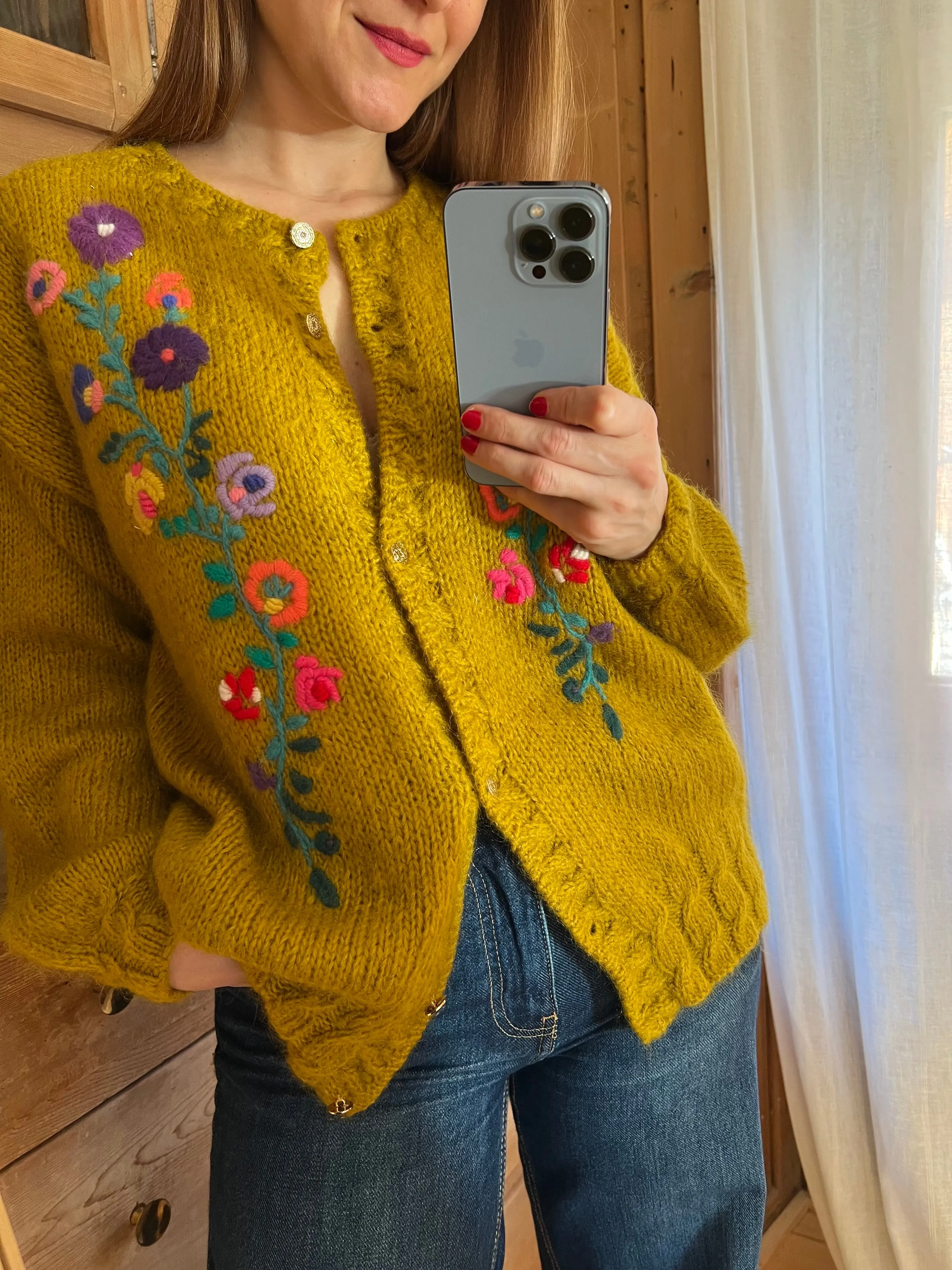 Embroidered Wool Cardigan