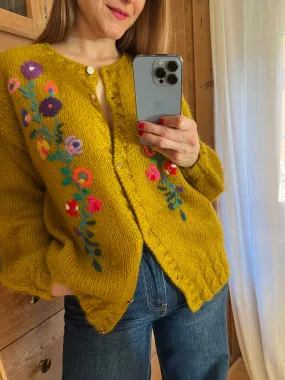 Embroidered Wool Cardigan