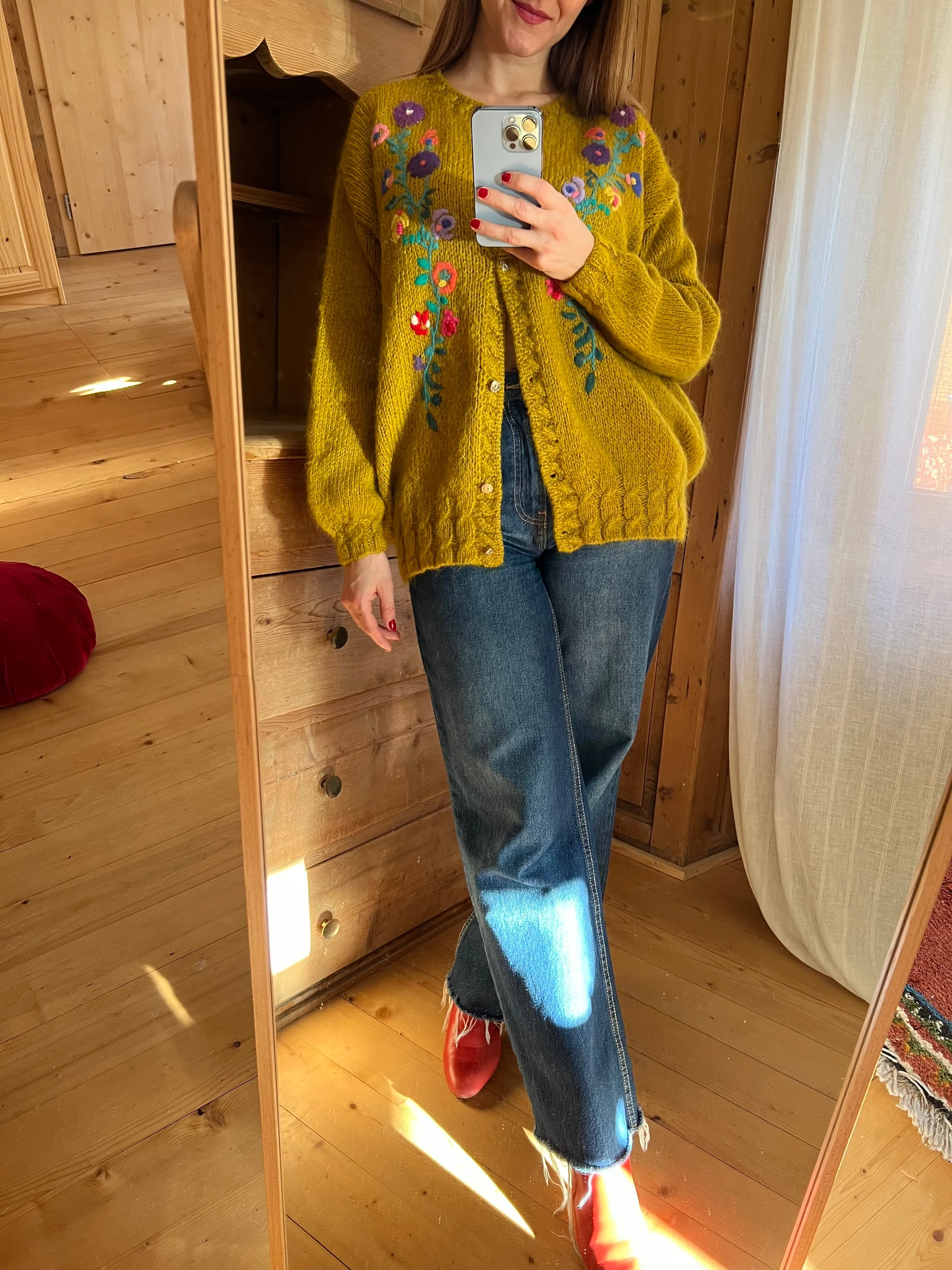 Embroidered Wool Cardigan