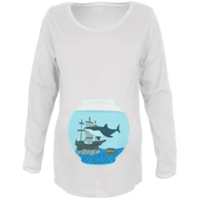 Fish Bowl Cute Shark Tank Maternity Soft Long Sleeve T Shirt