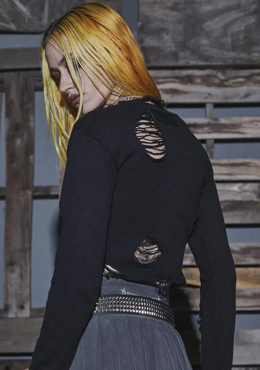 Flanger Distressed Crop Sweater