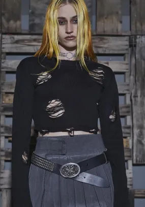Flanger Distressed Crop Sweater