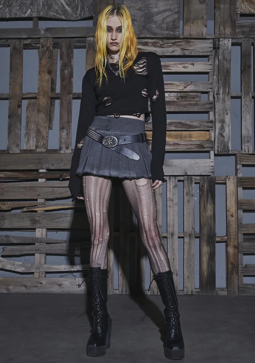 Flanger Distressed Crop Sweater