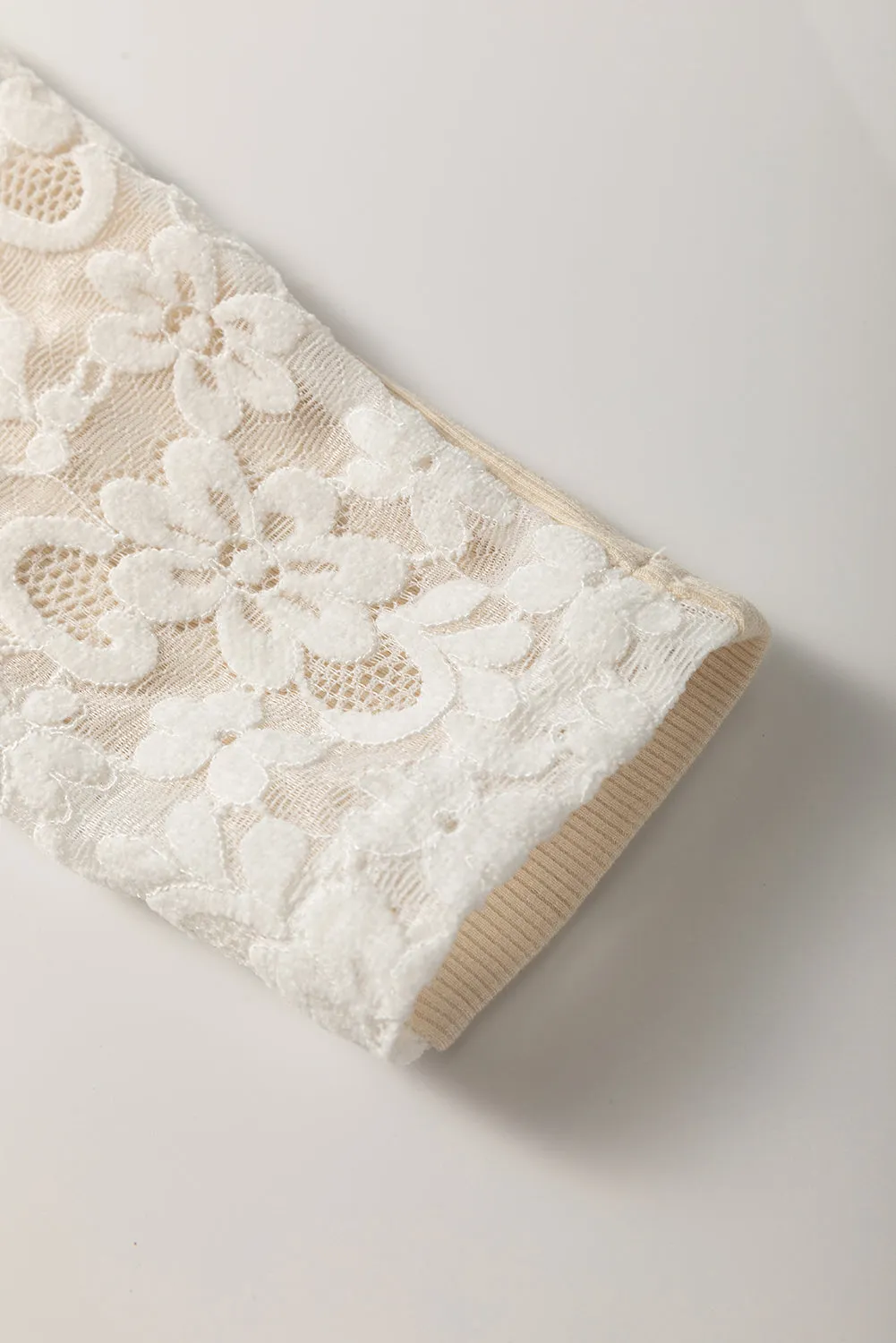 Floral Lace Layer Top (Beige)
