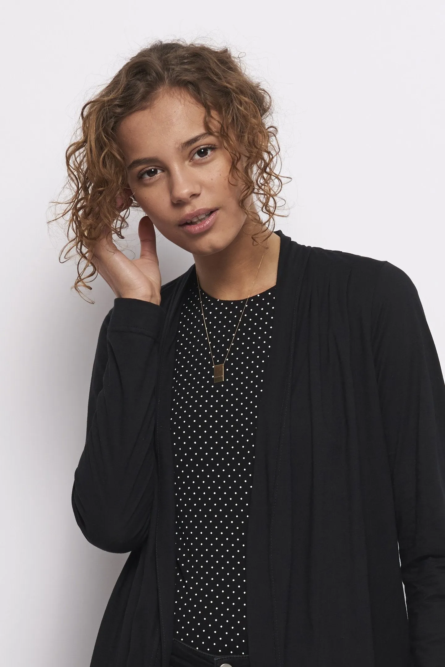 Froks Wrap Jersey Cardigan / Black