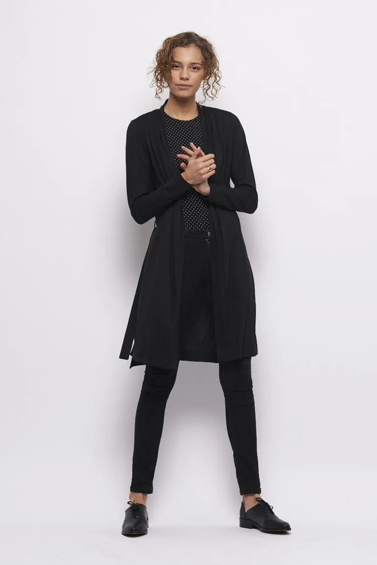 Froks Wrap Jersey Cardigan / Black
