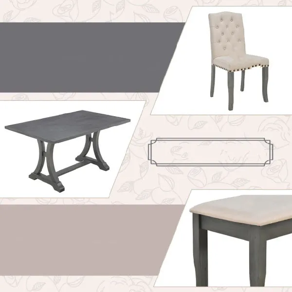 Fully Upholstered Indoor Furniture - Dining Set - Maurienne
