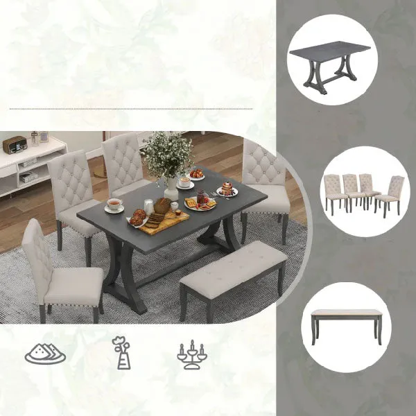 Fully Upholstered Indoor Furniture - Dining Set - Maurienne