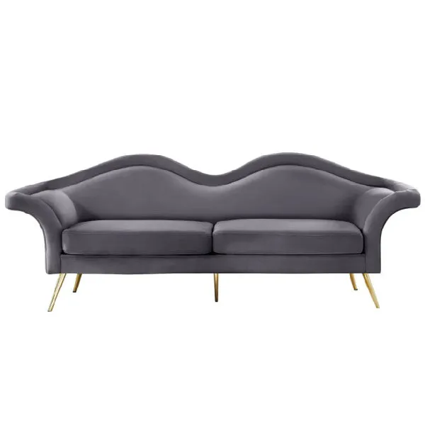 Fully Upholstered Indoor Furniture - Sofa Set - Lips Grey