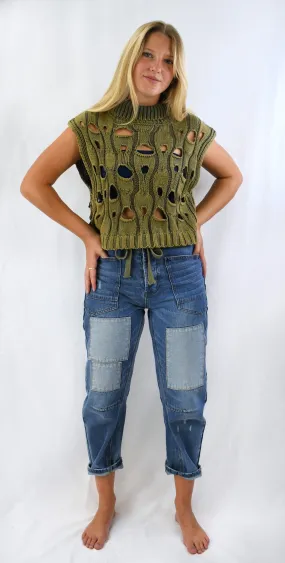 Gather No Moss Crop Sweater