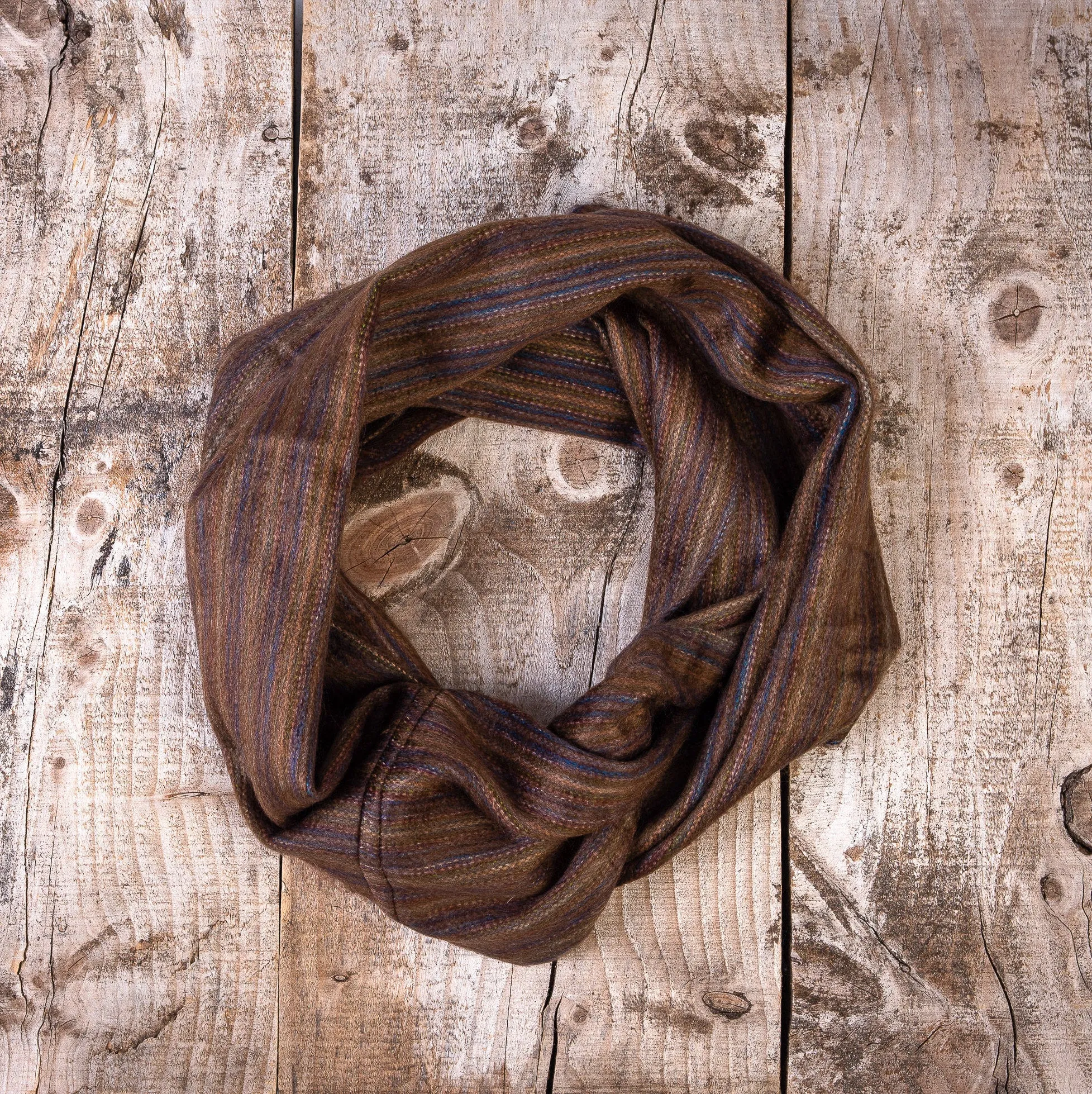 Grey & Blue Alpaca Wool Infinity Scarf