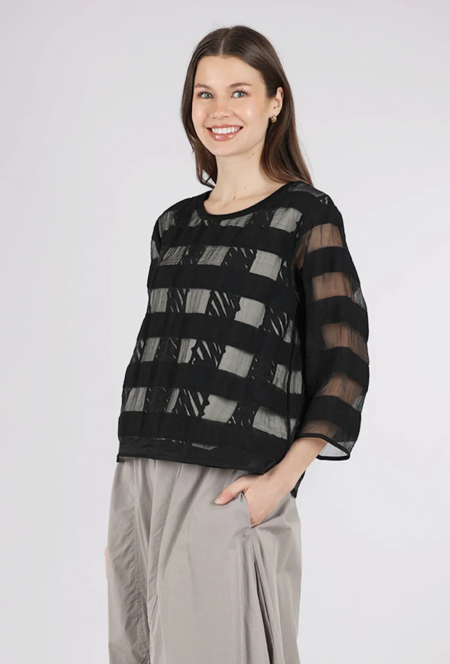 Grid Illusion Layer Top, Black