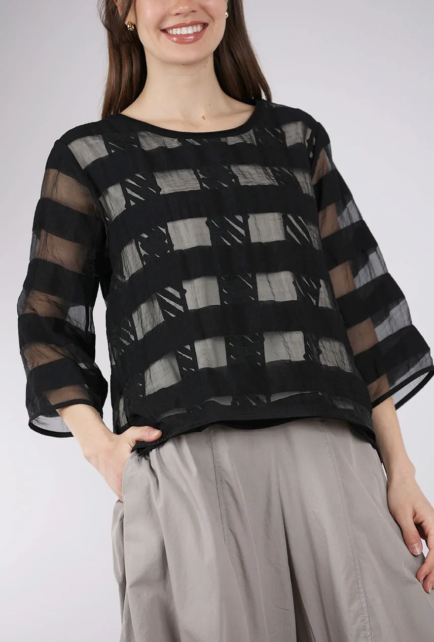 Grid Illusion Layer Top, Black