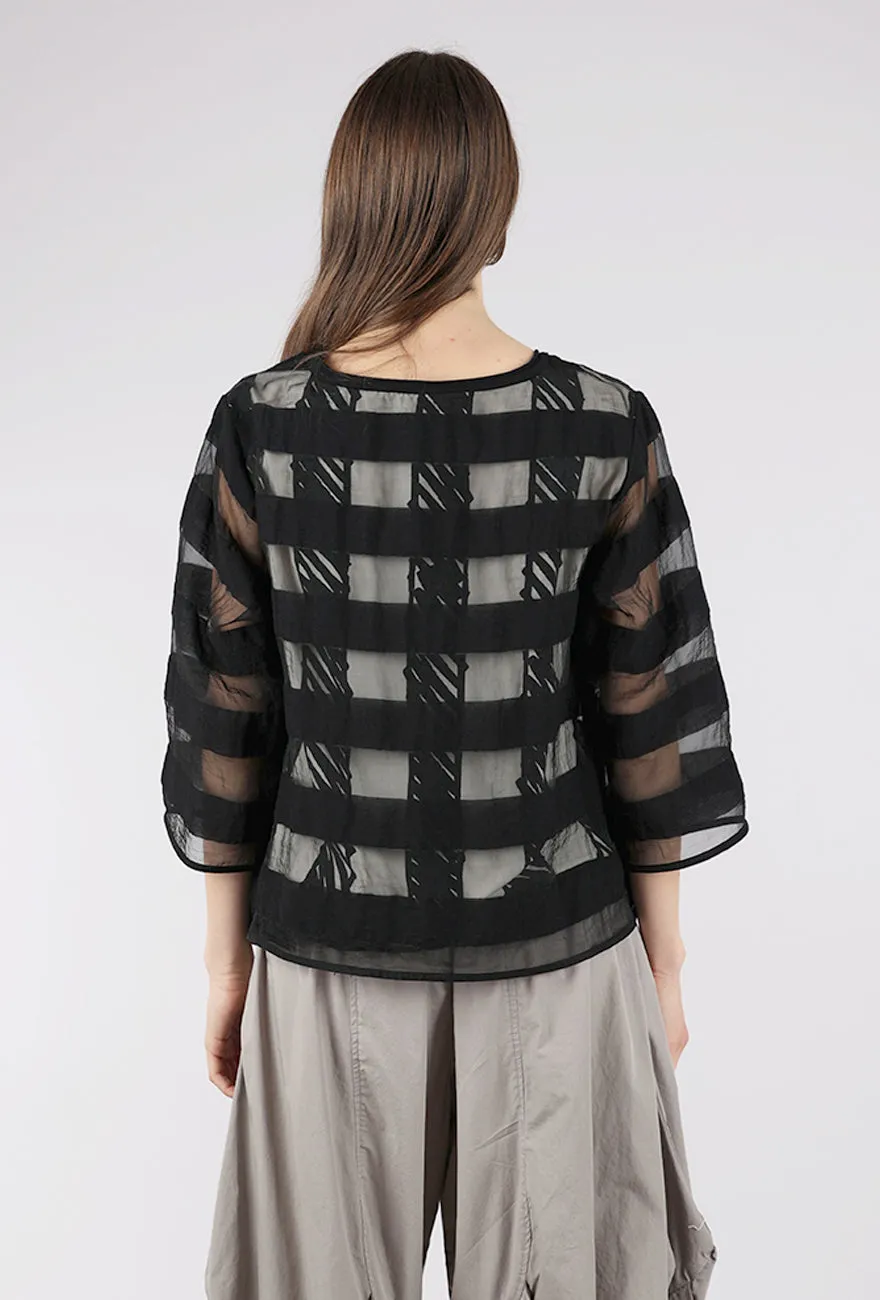 Grid Illusion Layer Top, Black