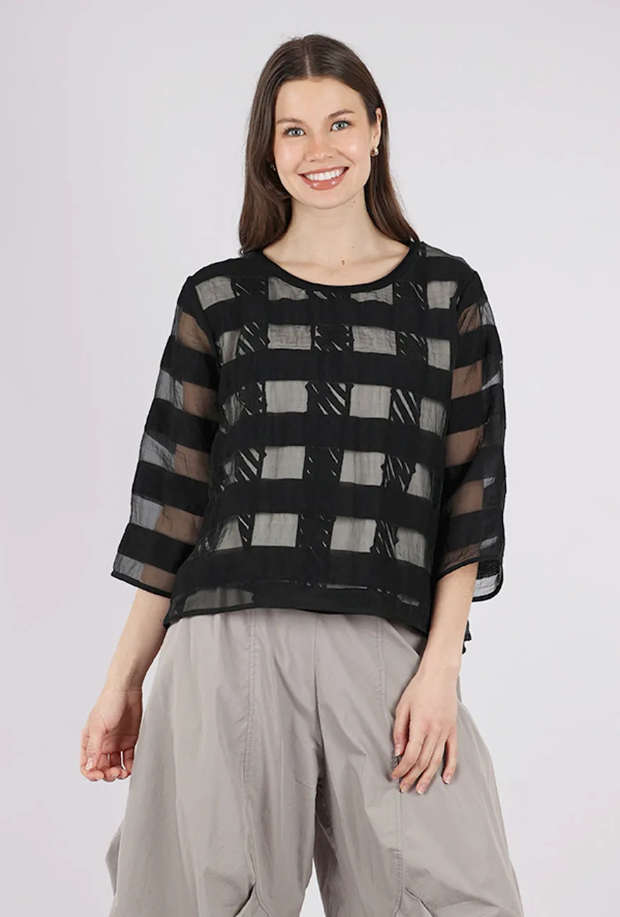 Grid Illusion Layer Top, Black