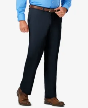 Haggar Mens Classic fit Dress Pants 36 / 32 Navy Blue Solid