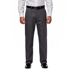 Haggar Mens Classic fit Dress Pants 40 / 30 Grey Solid Stretch
