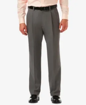 Haggar Mens Classic fit Dress Pants 40 / 32 Charcoal Grey Solid Stretch