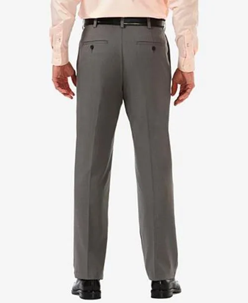 Haggar Mens Classic fit Dress Pants 40 / 32 Charcoal Grey Solid Stretch