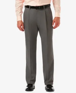 Haggar Mens Classic fit Dress Pants 40 / 32 Charcoal Grey Solid Stretch